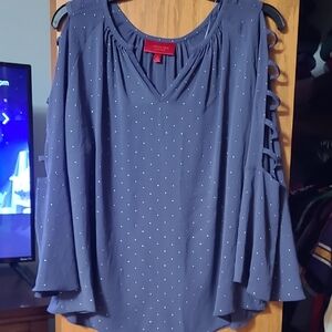 Jennifer Lopez Blue Blouse with Sleeve Details